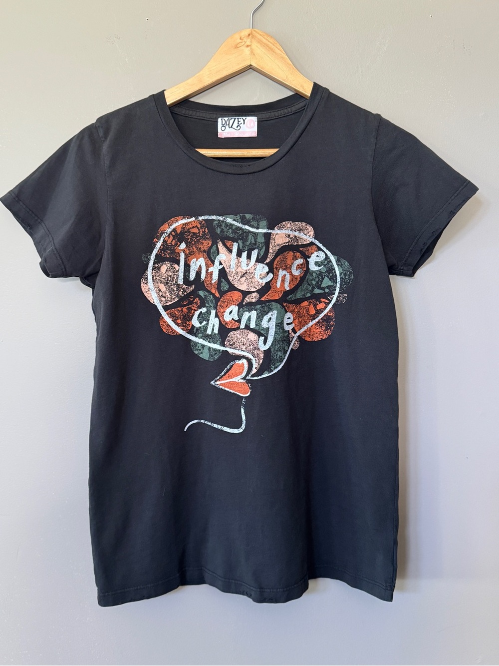 Black Graphic 'Influence Change' Tee